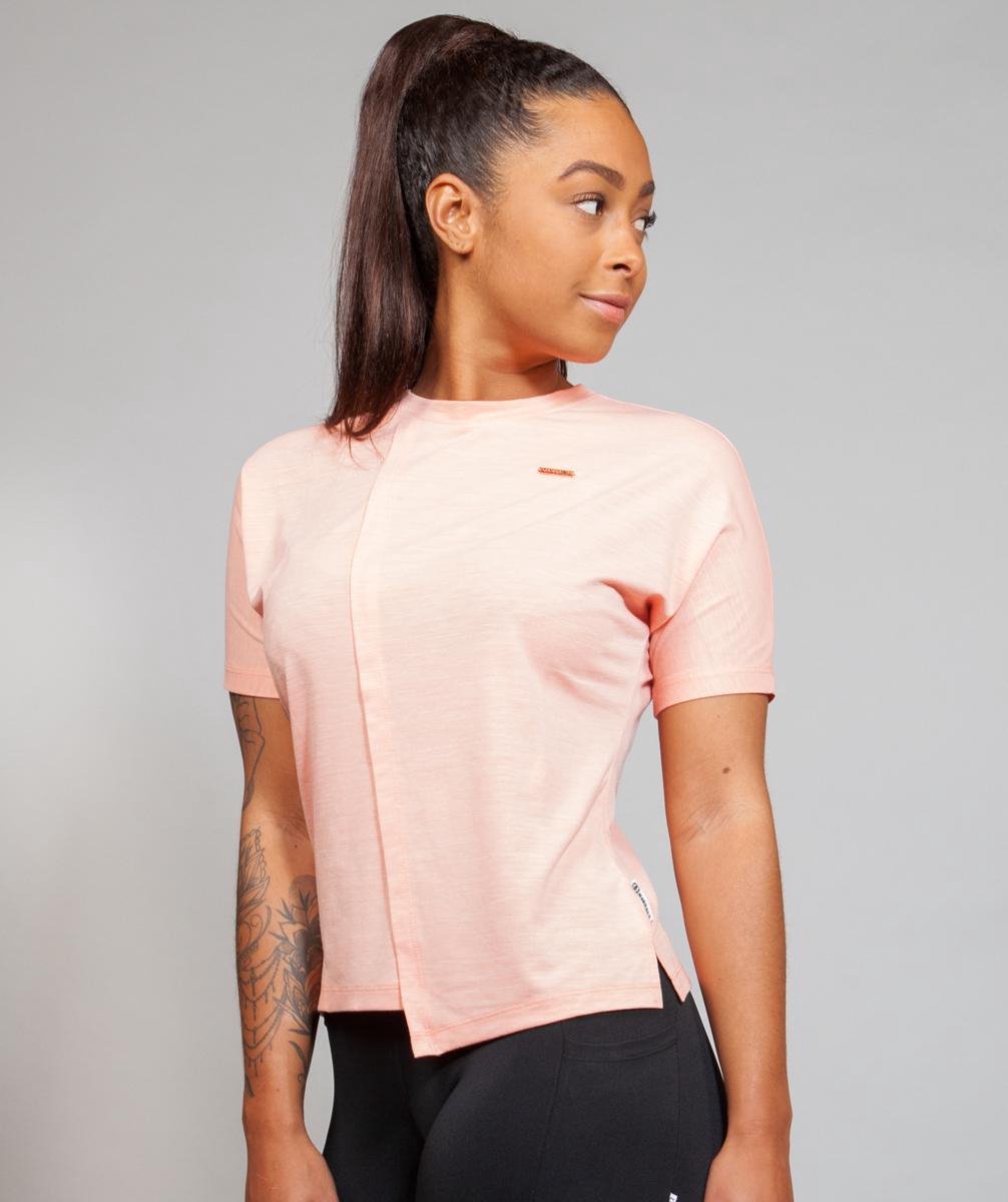 Marrald Soft Dry Sportshirt Dames Roze L - trainings korte mouwen fitness crossfit yoga shirt