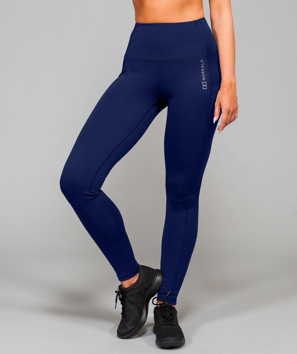 Marrald High Waist Pocket Sportlegging | Donker Blauw - M dames yoga fitness
