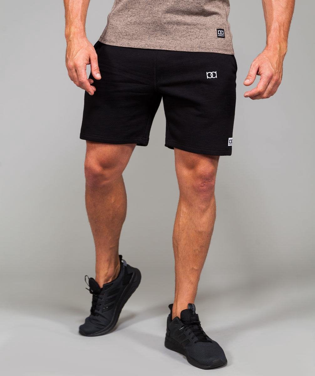Marrald Fleece Sweatshorts | Zwart - L heren korte trainings sportbroek