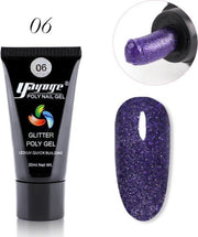 Polygel Kleur - Gelnagels kleur - Polygel Starterpakket - Gelnagels Starterspakket  - Gel Nagellak - Kunstnagels - Paars Glitterend