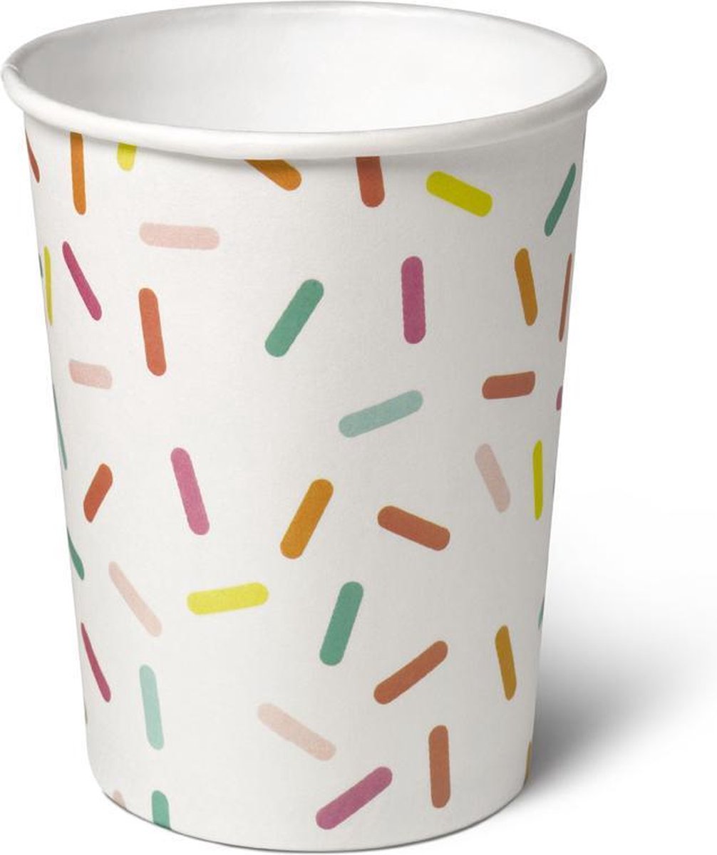 Natural Tableware bio wegwerpbekers Celebration Confetti- 25 stuks - 240 ml - composteerbaar