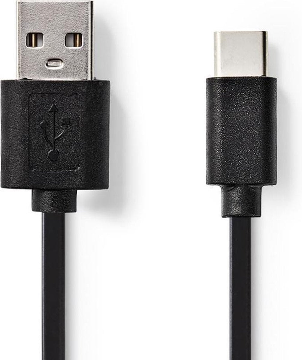 USB-Kabel | Apple Lightning | USB-A Male | Vernikkeld | 2.00 m | Plat | PVC | Zwart | Blister