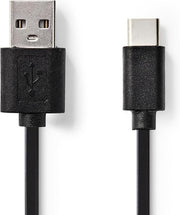 USB-Kabel | Apple Lightning | USB-A Male | Vernikkeld | 2.00 m | Plat | PVC | Zwart | Blister