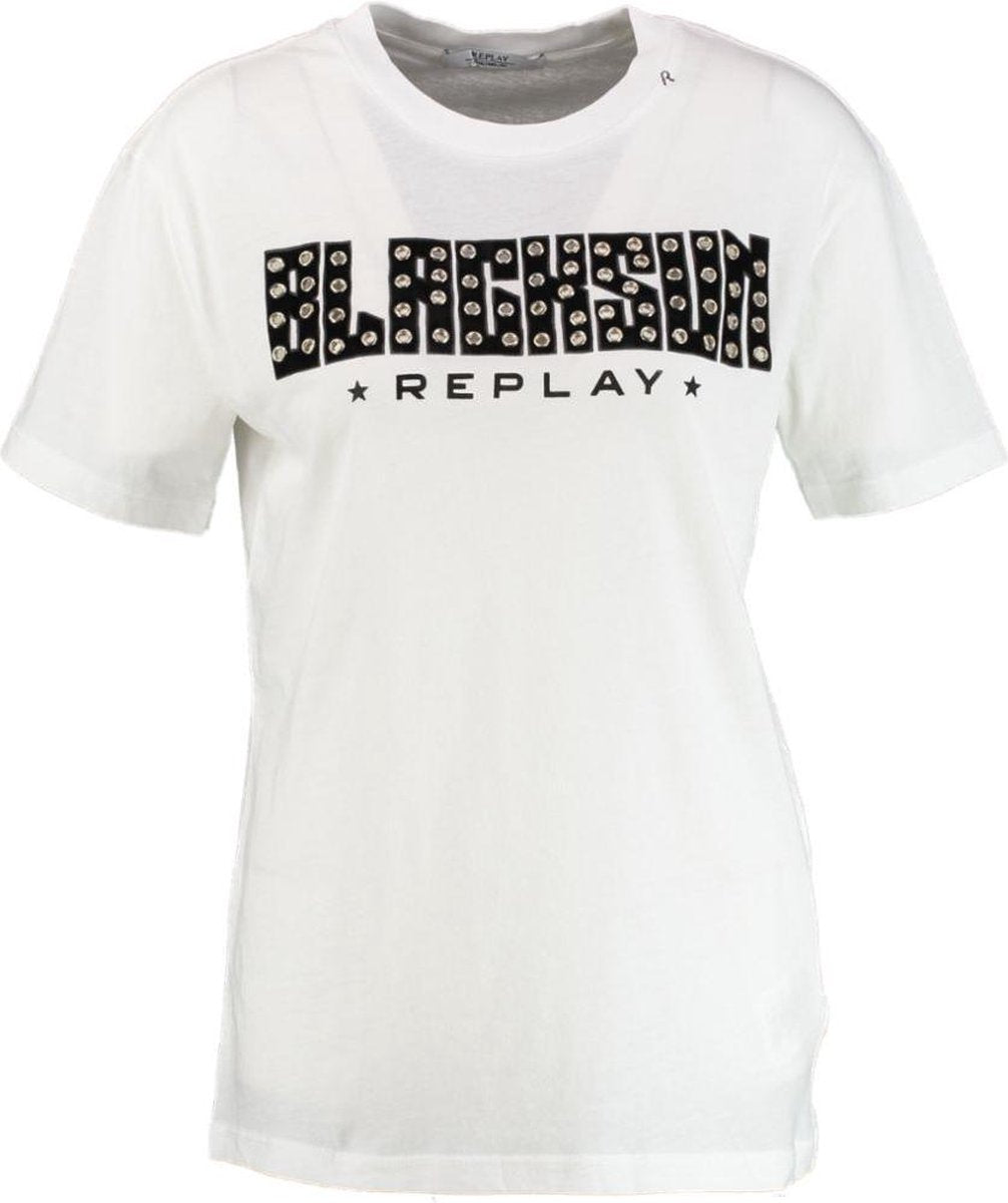 Replay wit t-shirt met studs - Maat XS