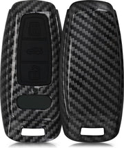 kwmobile autosleutelhoes voor Audi A6 A7 A8 Q7 Q8 3-knops autosleutel Keyless - hardcover beschermhoes - Carbon design - zwart