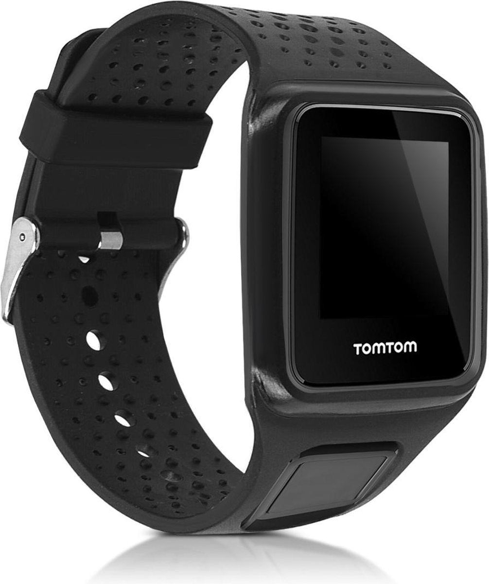 kwmobile horlogeband voor TomTom Runner 1 / Multi-Sport - siliconen armband voor fitnesstracker - zwart
