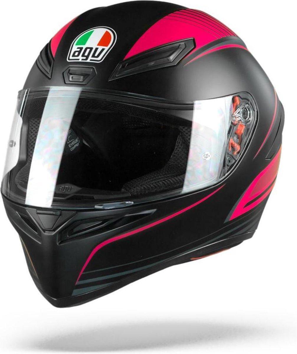 Agv K1 Warmup Zwart Roze Integraalhelm - Motorhelm - Maat XS