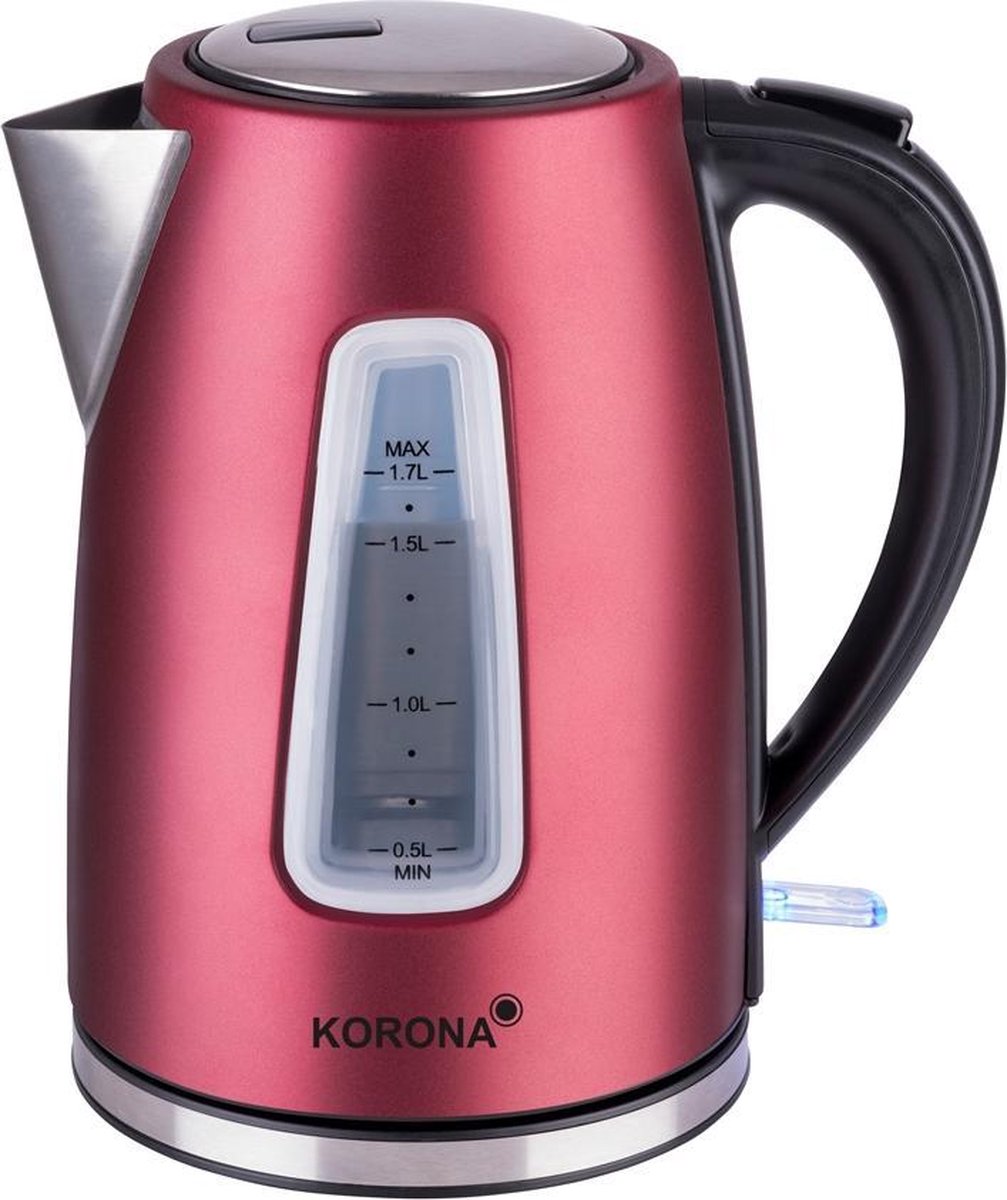 Korona - 20340 waterkoker - rood/RVS