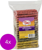 Timo Kauwstaafjes Munchy 10 cm - Hondensnacks - 4 x 100 stuks Mixed
