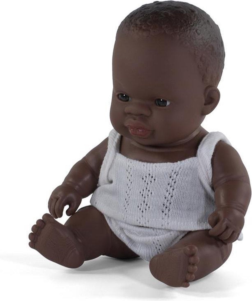 Miniland Babypop Afrikaanse Jongen - 21 cm