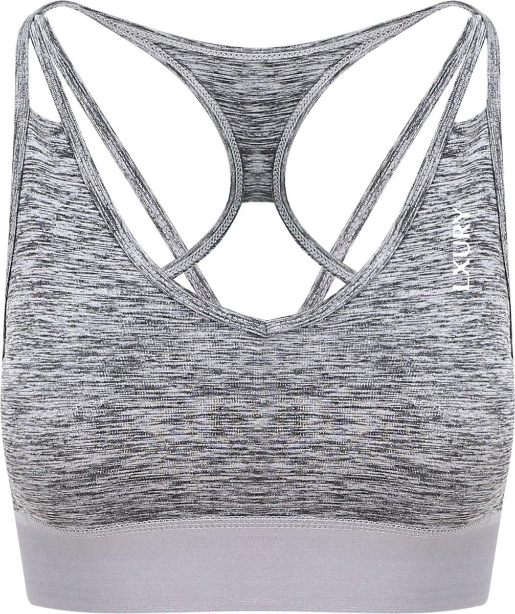 LXURY Dames Cross Sporttop Maat L - Tanktop - Cross Back - Grijs
