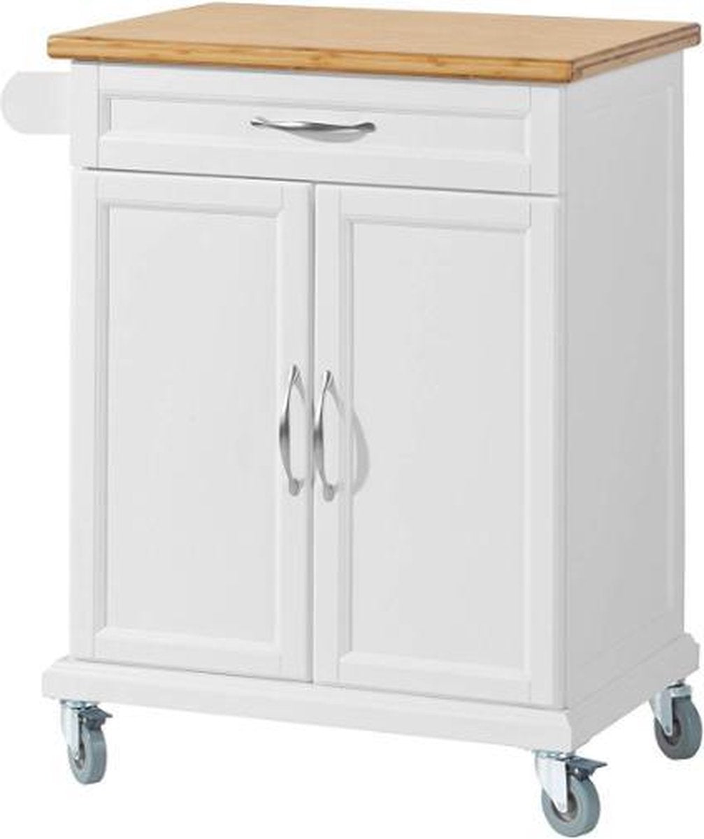 Simpletrade Keukentrolley - Keukenkast - Handdoekenrek - Bamboe - 66x91x46 cm