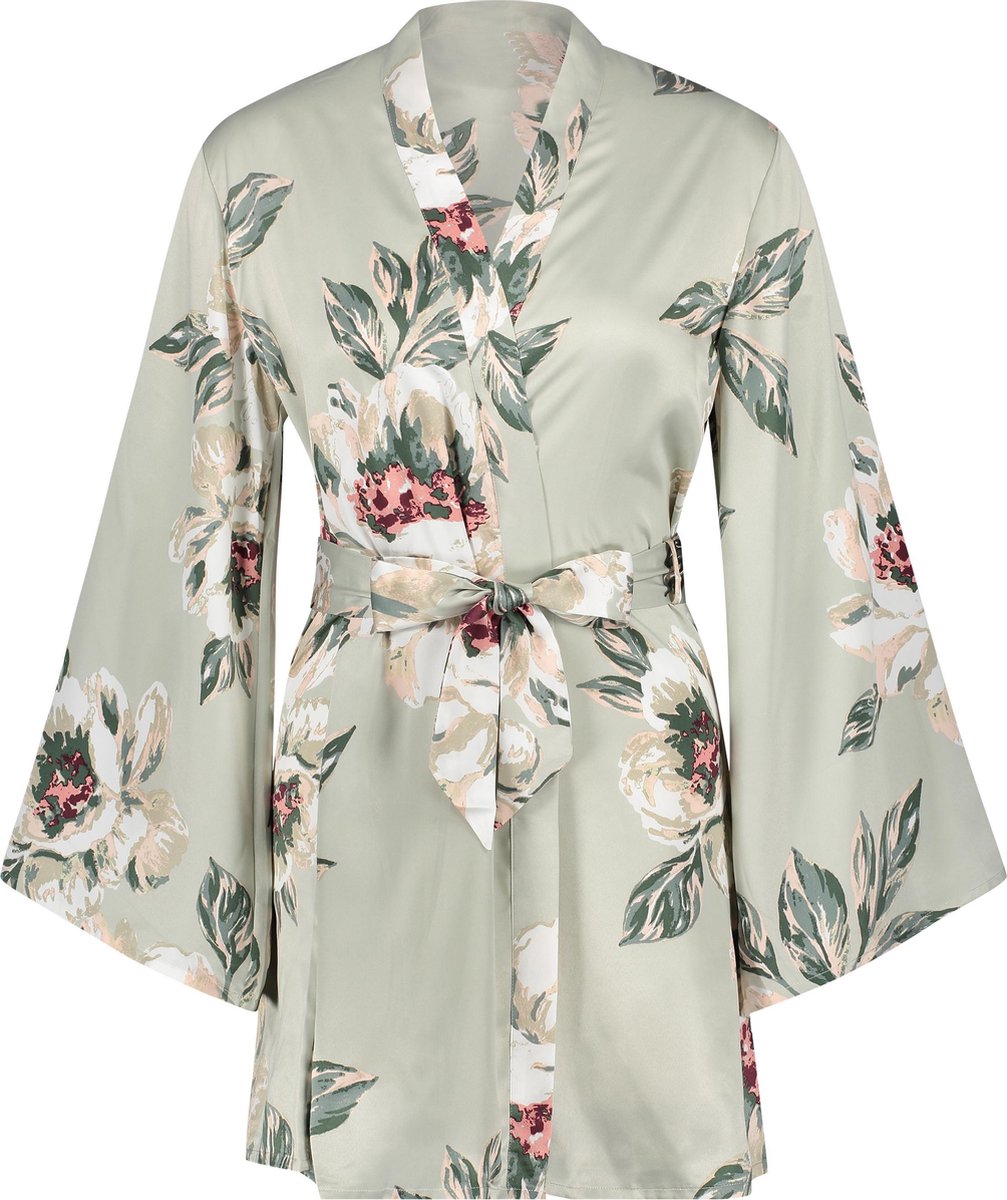 Hunkemöller Dames Kimono satin print - maat M/L