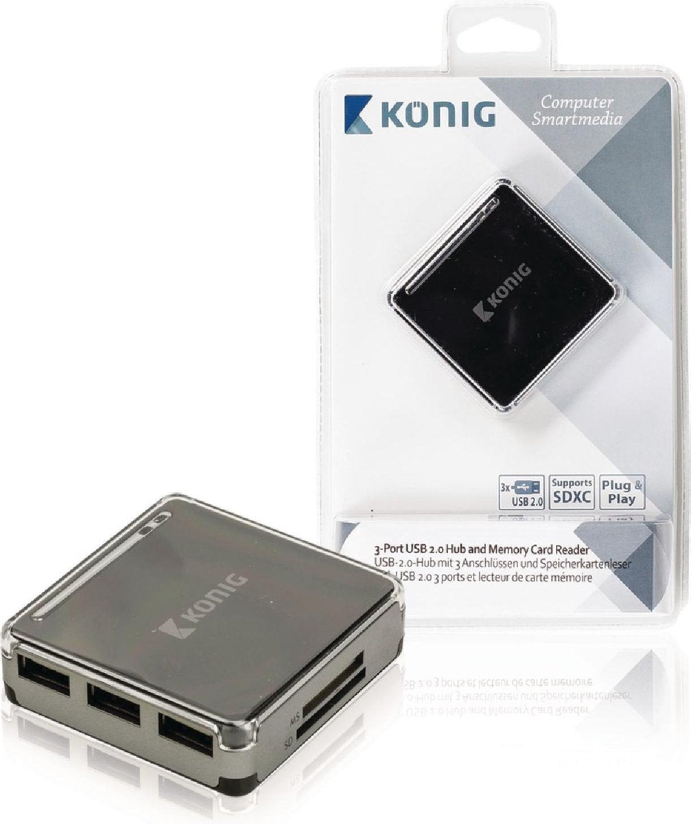 König CSU2CHC100BL USB 2.0 Zwart