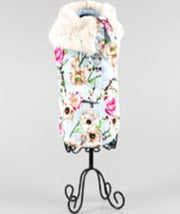 bodywarmer met bloemen in de kleur blauw