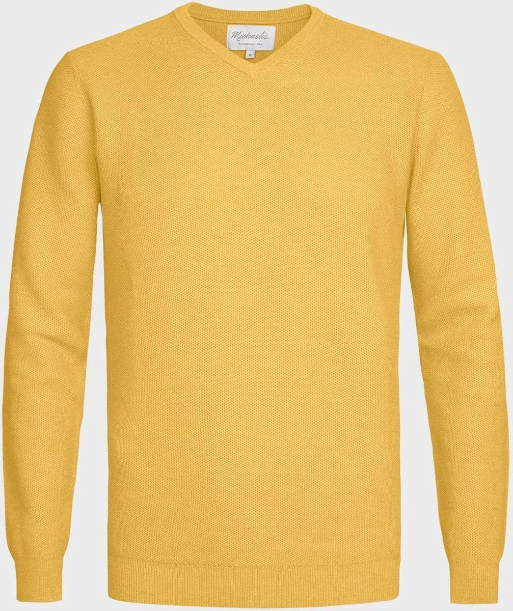 Gele Michaelis Pullover met structuur XL