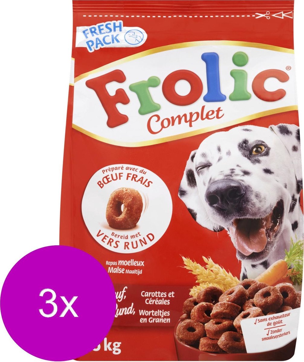 Frolic Compleet Rund - Hondenvoer - 3 x 1.5 kg