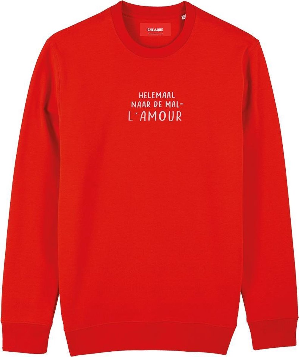 HELEMAAL NAAR DE MALL'AMOUR ROOD SWEATER