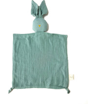 MijnNami Knuffeldoekje Konijntje – Forest Green - Eco-vriendelijk - Hydrofiele Knuffel