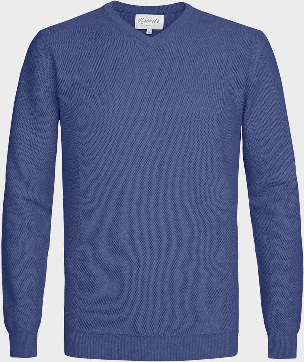Blauwe Michaelis Pullover met structuur weving S