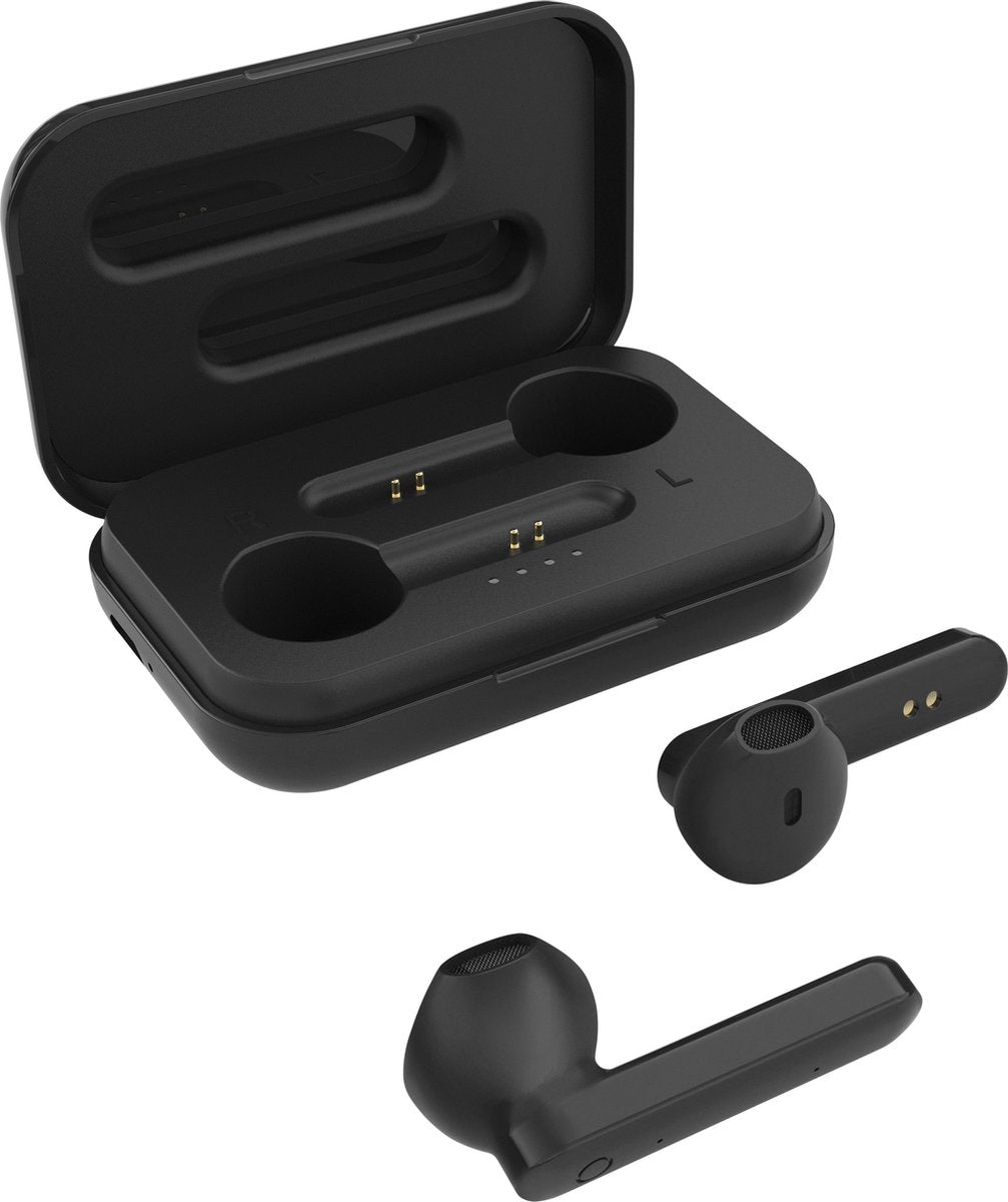 STREETZ TWS-104 Draadloze in-ear oordopjes - Met oplaadcase - Mat zwart