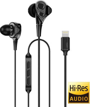 UiiSii i8 Zwart - iPhone Lightning Bedrade Oordopjes geschikt voor iPhone - Hi Res Professionele Oortjes met Dual Dynamic Drivers van 6mm