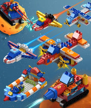 8-in-1 Bouwblokken 186 delig - Mijn Eerste Vechter & Tank Creaties - Voordeelverpakking GROTE vliegtuigen - Bouwstenen compatibel met Duplo
