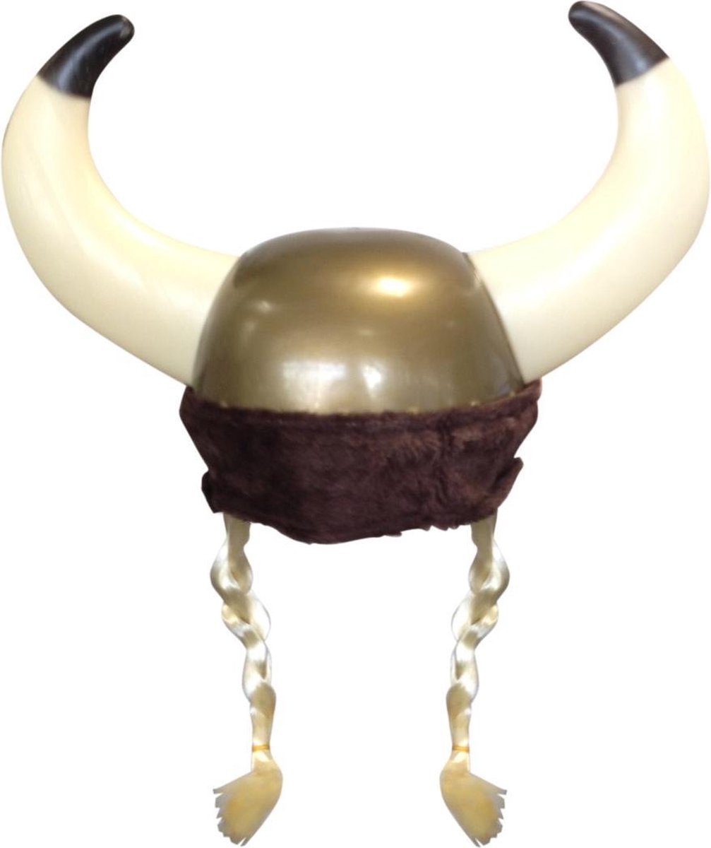 Gallische helm met blonde vlechten voor volwassenen - Verkleedhoofddeksel