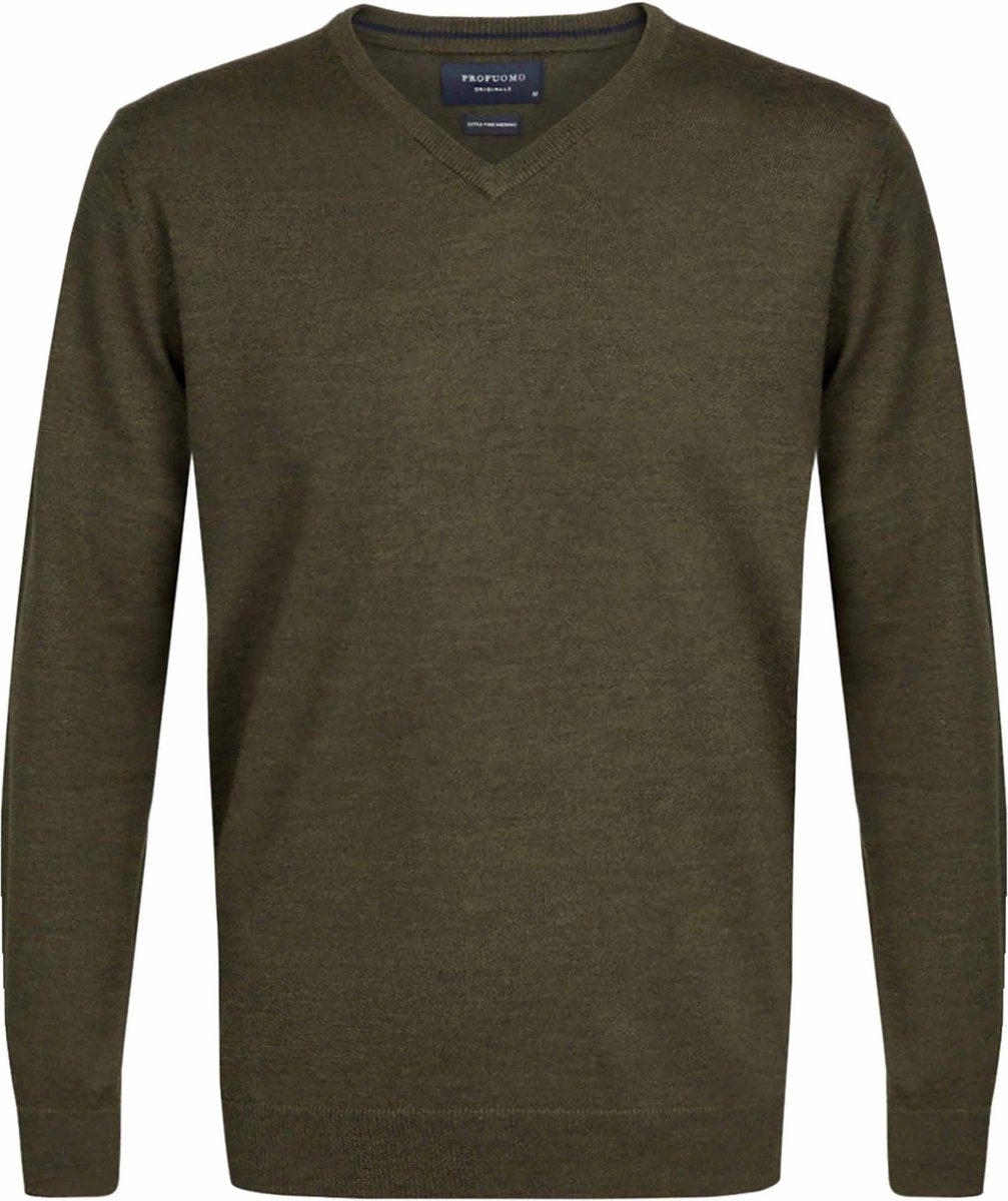 Profuomo Pullover Merino V-neck Army (PP0J00209)N