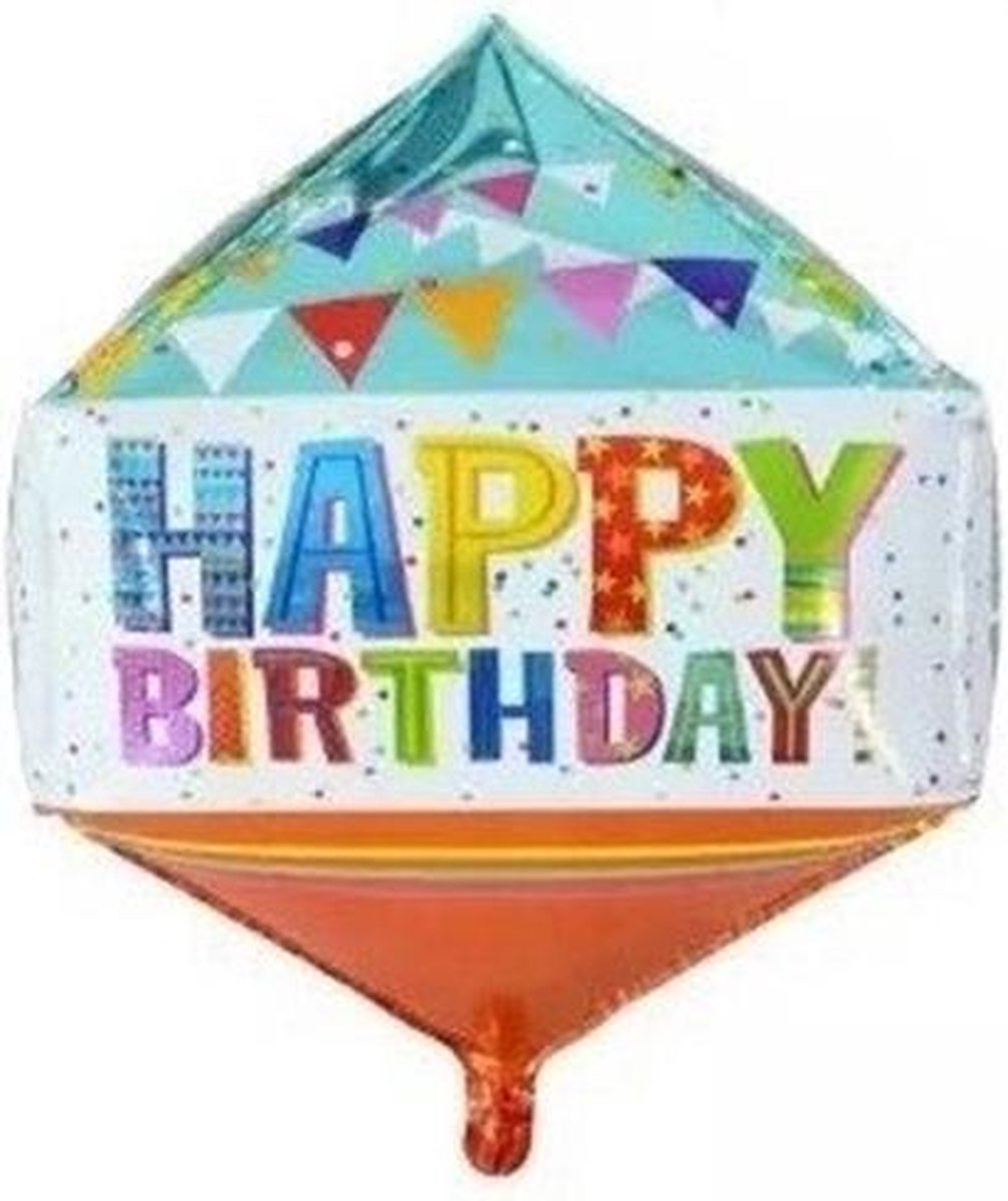 Grote XL  happy birthday ballon wiebertje 75 cm