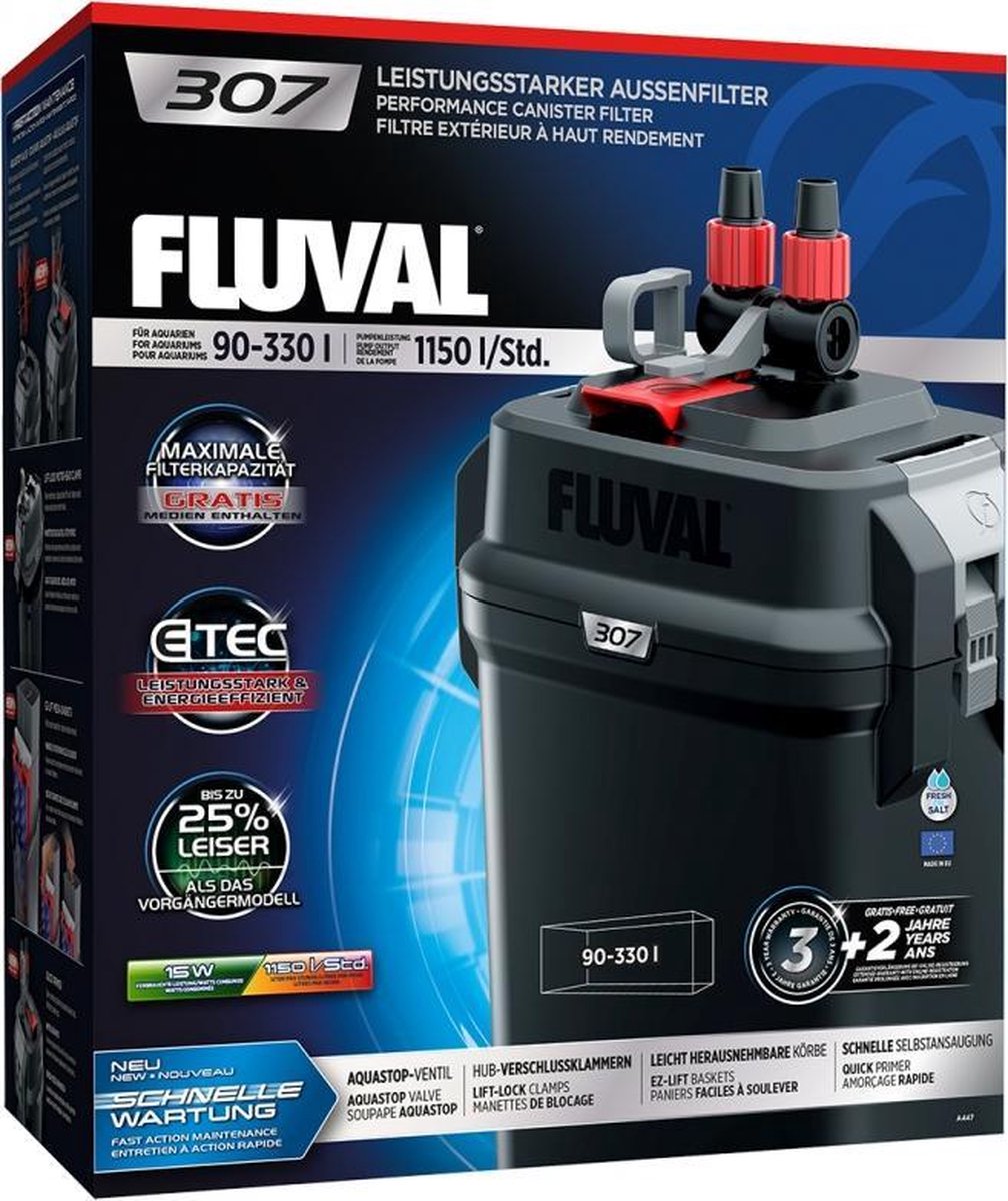 Fluval 307 buitenfilter 1150 l/uur 90-330 liter