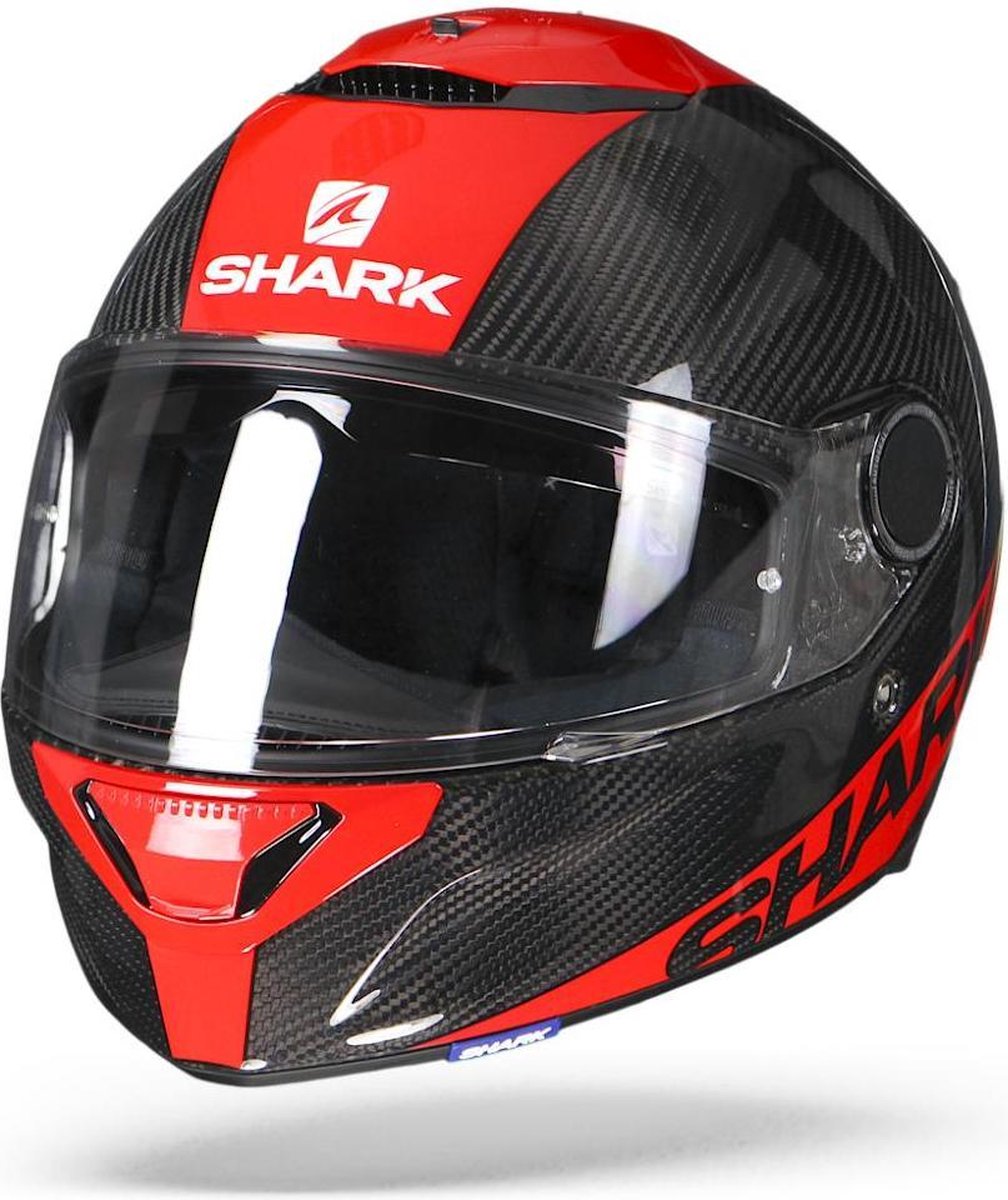 Shark Spartan 1.2 Carbon Skin Carbon Drr Rood Rood Integraalhelm - Motorhelm - Maat L