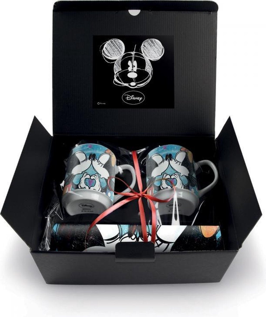 MICKEY LOVE SWEET LOVE - GIFT BOX - 2 MUG 350ML + PLACEMAT - BLUE