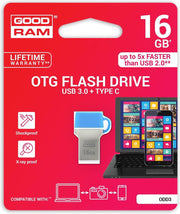 Goodram 16GB USB 3.0 USB flash drive USB Type-A / USB Type-C 3.2 Gen 1 (3.1 Gen 1) Blauw