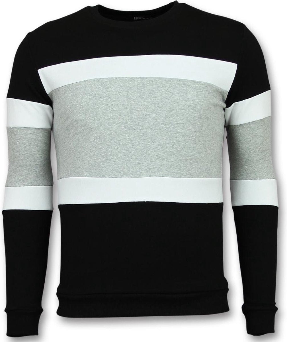 Enos Striped Sweater Mens - Online Streep Truien Kopen - Grijs - Maten: M