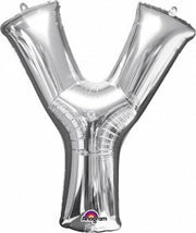 Letter Y ballon zilver 86 cm