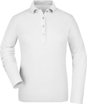 Witte stretch poloshirt voor dames L