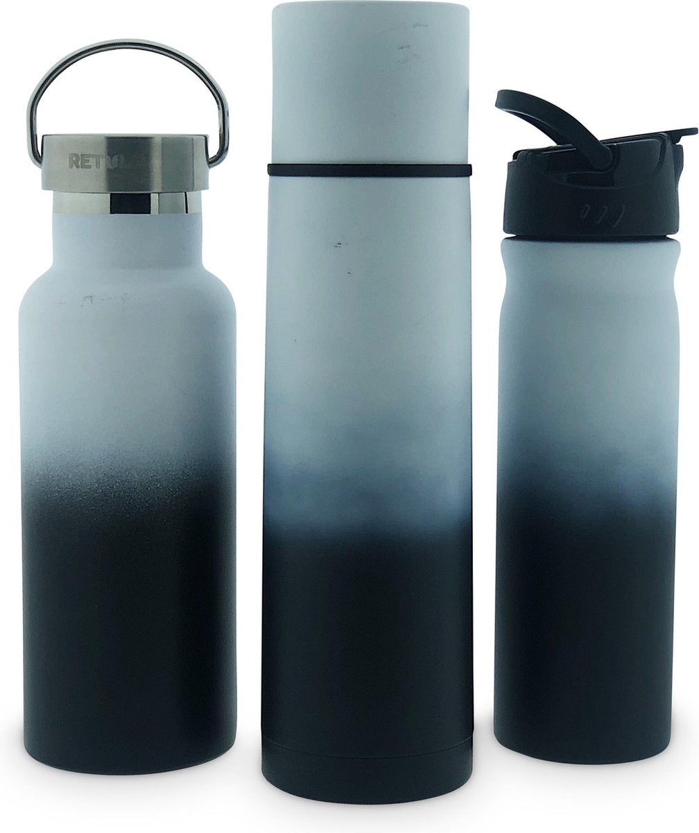 Retulp Voordeelpakket Sustainable Black/White - Thermosfles - Drinkfles