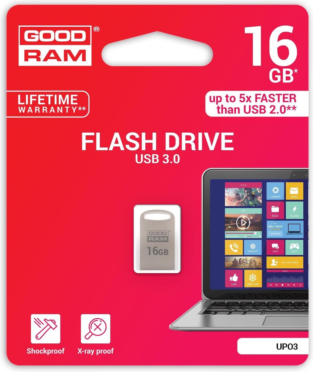 Goodram 16GB USB 3.0 USB flash drive USB Type-A 3.2 Gen 1 (3.1 Gen 1) Zilver