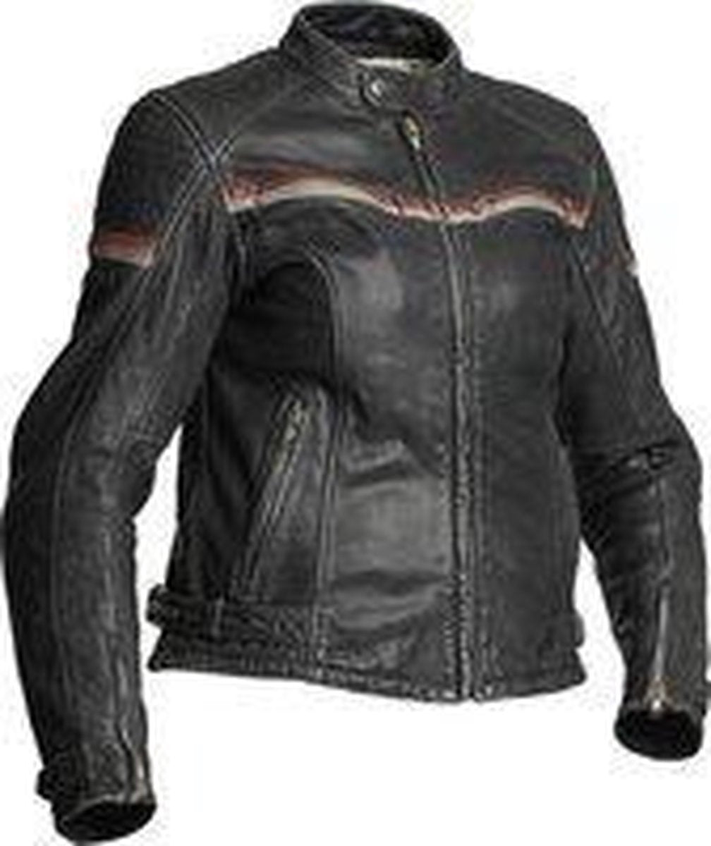 Halvarssons leren motorjack Eagle Lady zwart/rood 44