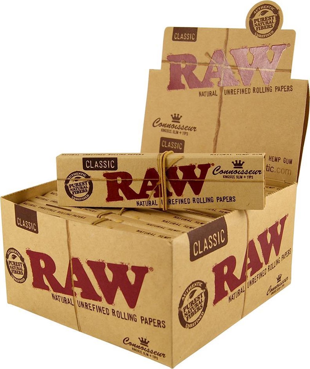 RAW King Size Vloei + Tips  32st.