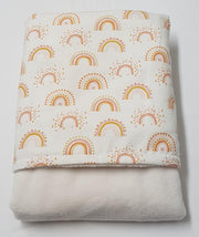 little feet-baby winter dekentje 100 x 70 – creme wellness fleece- creme flanel regenboog-wiegdeken-deken kinderwagen