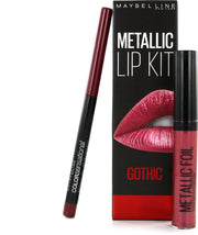 Maybelline Metallic Lipkit Gothic - Lip Foil 105 Scorpion & Lipliner 110 Riche Wine