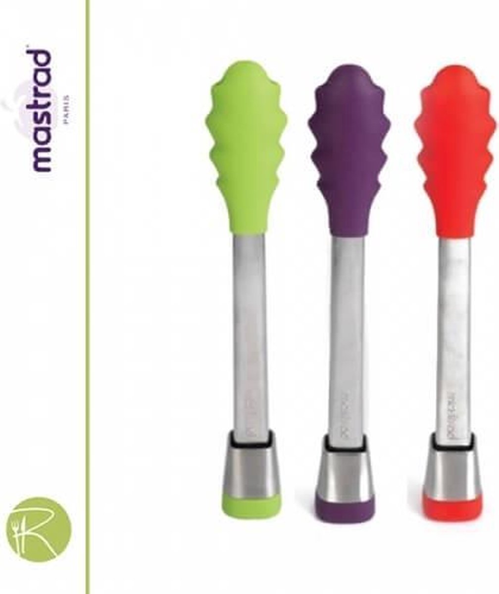 Tang Met Siliconen In Houder - Mastrad - Keukenhulp - set van 12 - 28 cm
