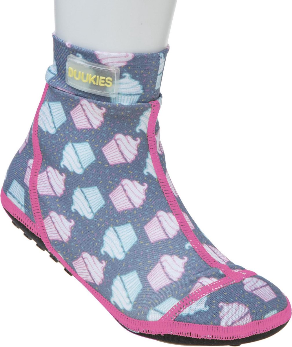 Duukies - Meisjes UV-strandsokken - Muffin Grey Pink - Grijs - maat 28-29EU