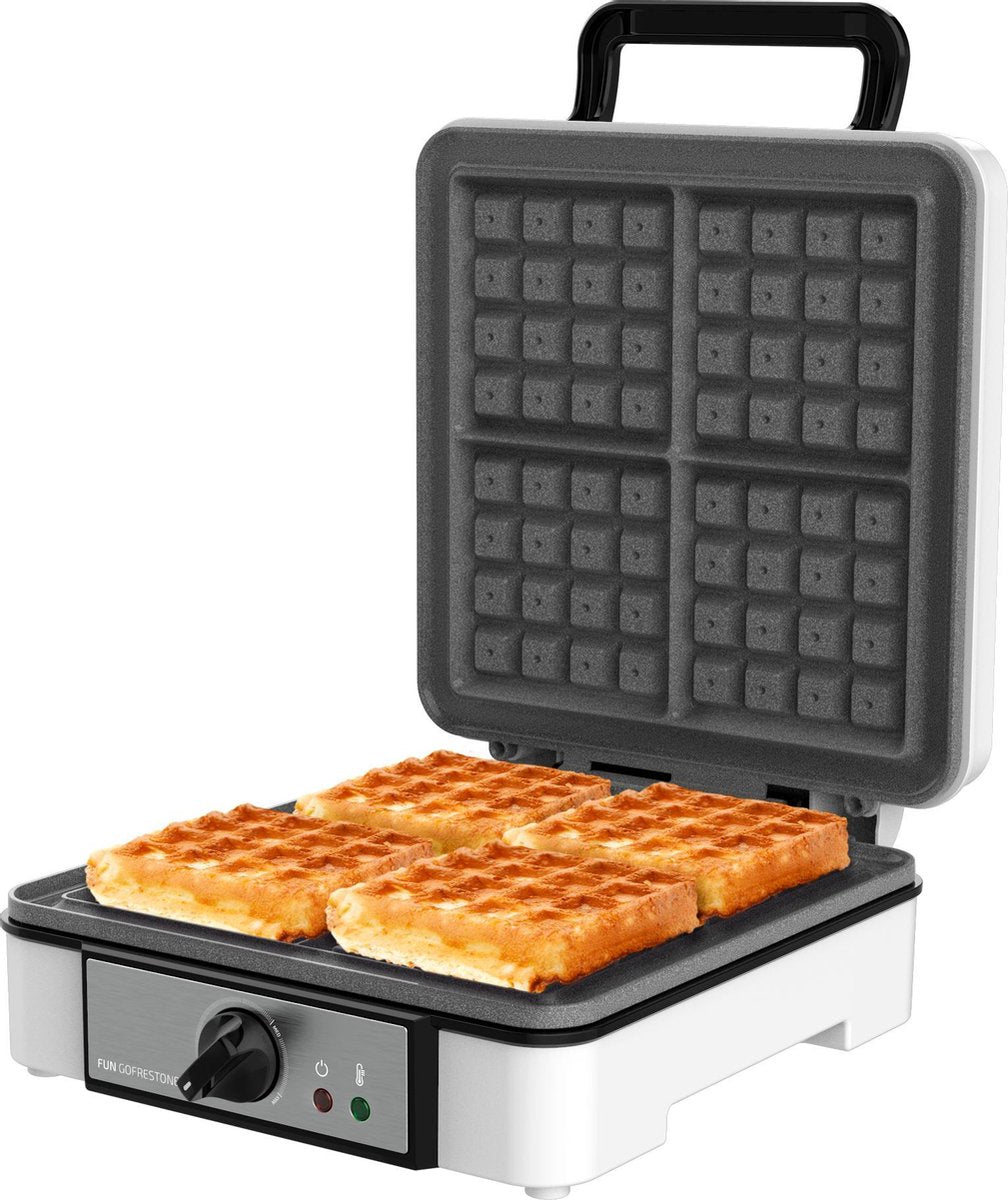 Cecotec Wafelijzer - Wafelmaker - Wafel ijzer voor 4 Brusselse wafels - Wit