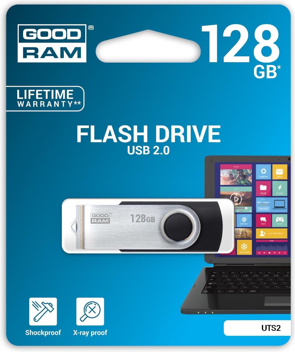 Goodram UTS2-1280K0R11 USB flash drive 128 GB USB Type-A 2.0 Zwart