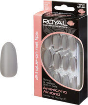 Royal 24 Glue-On Nail Tips - Americano Almond (met nagellijm)
