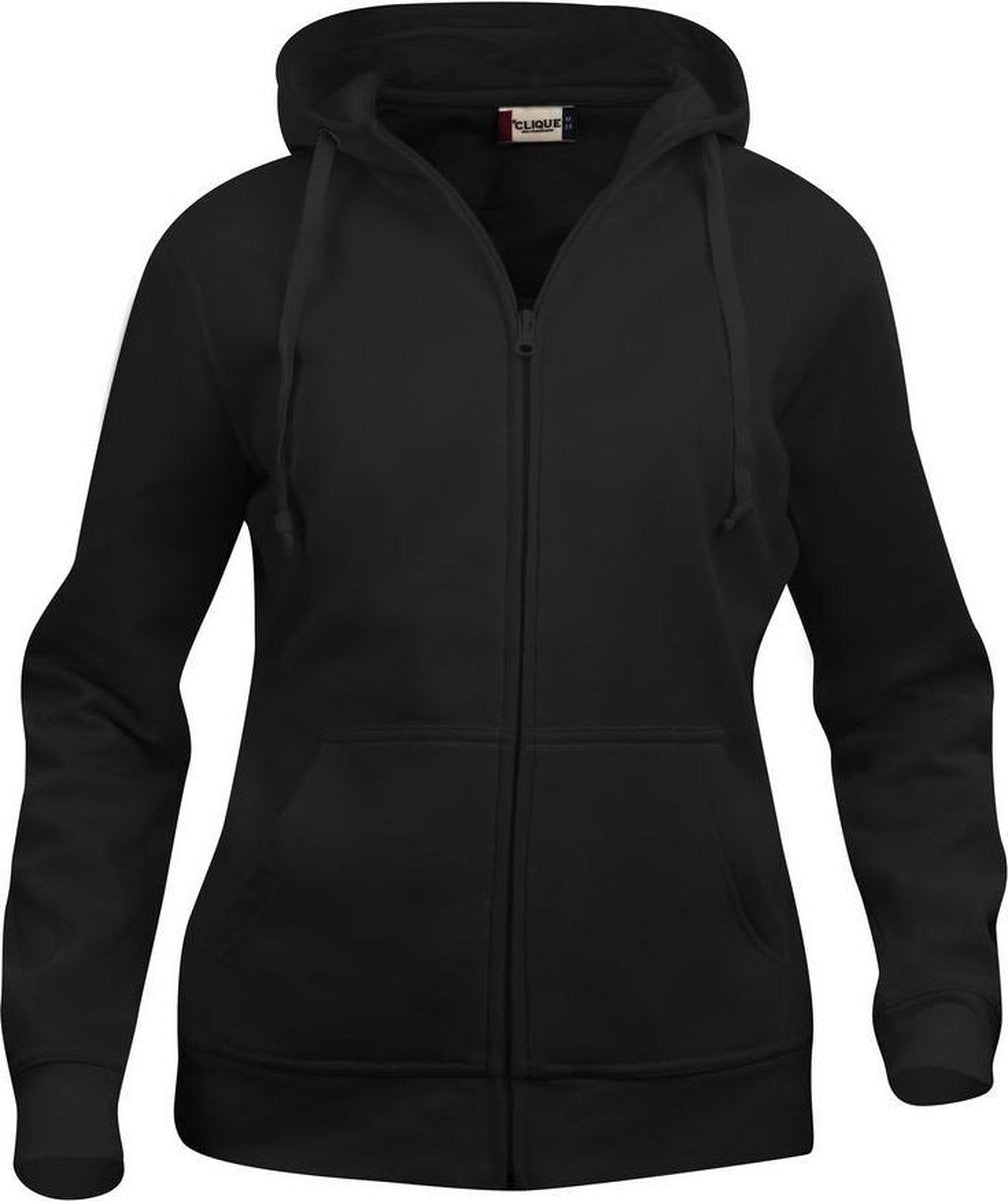 Clique Basic hoody full zip ds Zwart maat M