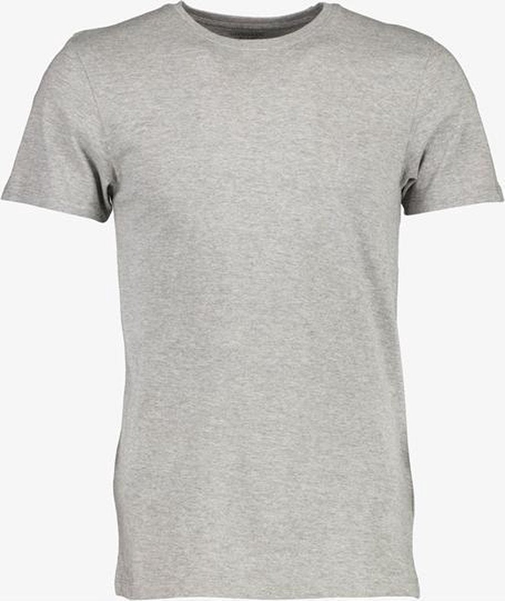 Unsigned heren T-shirt organic katoen - Grijs - Maat M